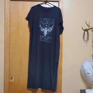 Rocker t-shirt dress with side slits